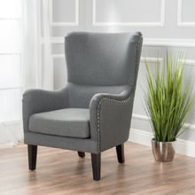 Mid Grey High Back Fabric Armchair